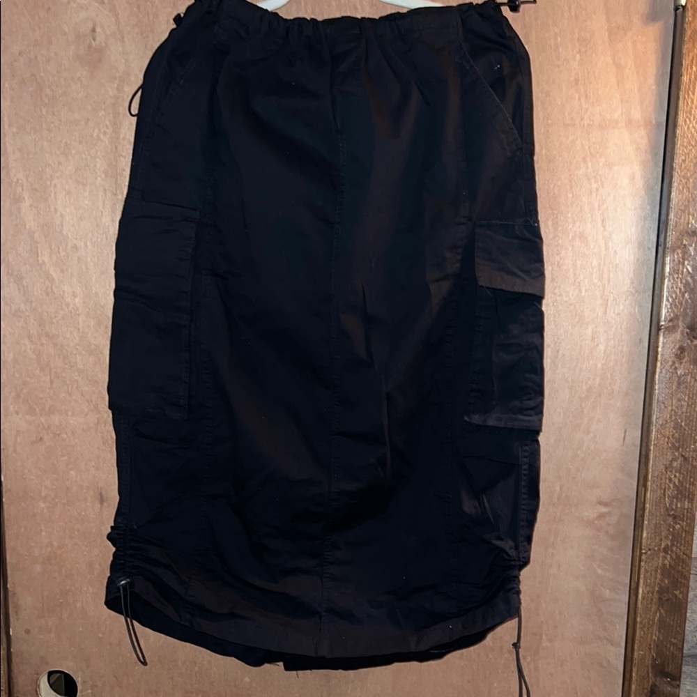 Black Cargo Skirt